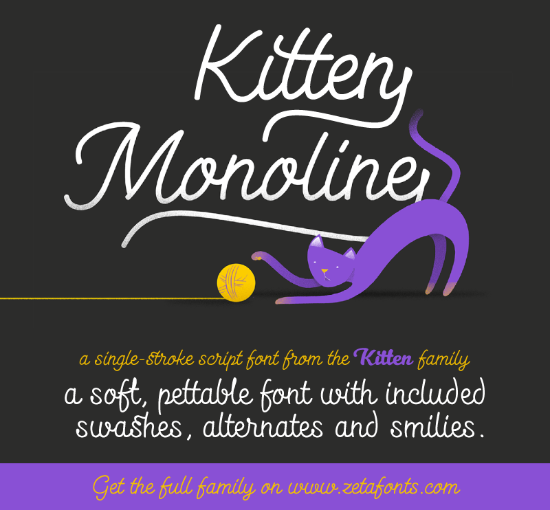 Kitten Monoline Font
