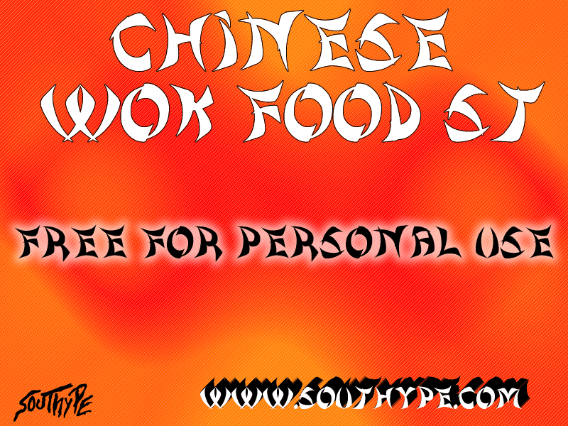 Chinese Wok Food St Font