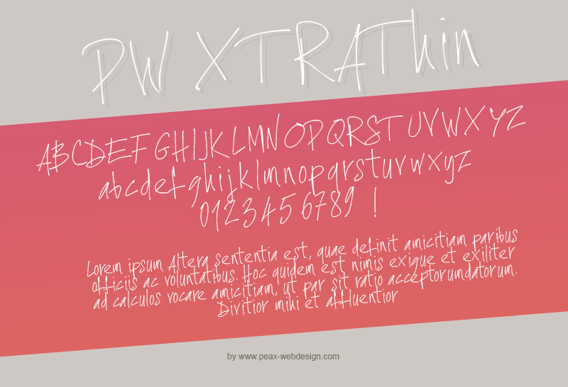 PW Xtra Thin Font