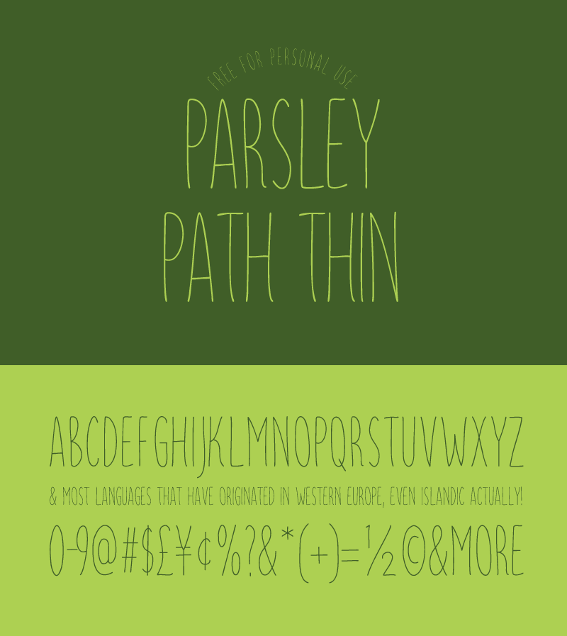 Parsley Path Font