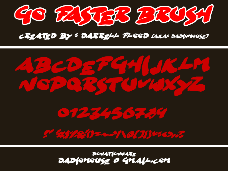 Go Faster Brush Font