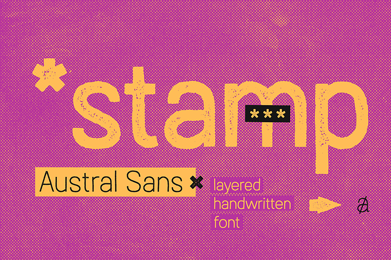 Austral Sans Stamp Font