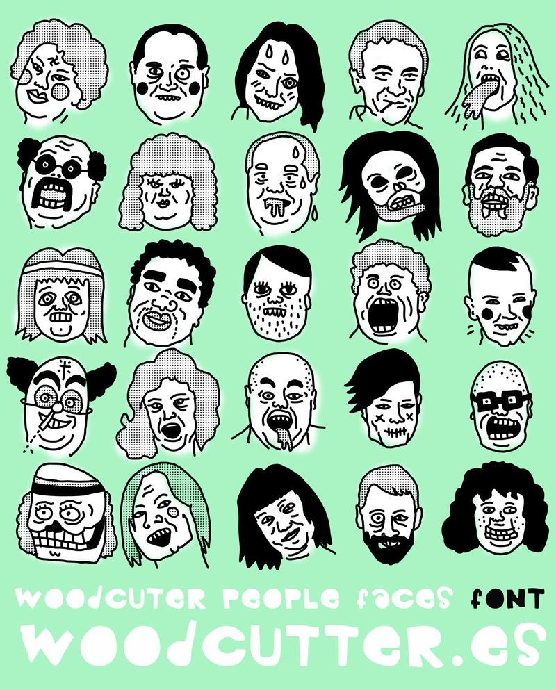 Woodcutter People Faces Font