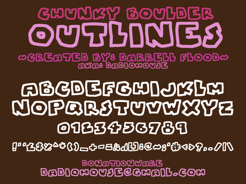Chunky Boulder Outlines Font