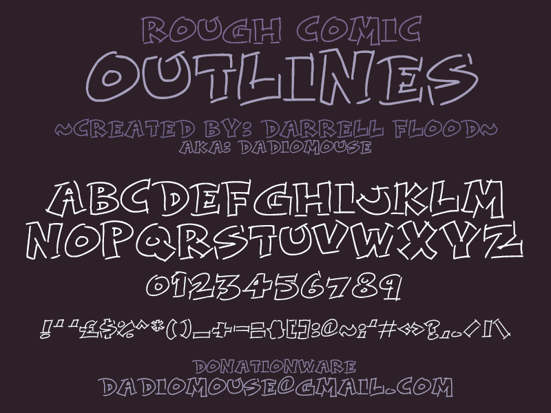 Rough Comic Outlines Font