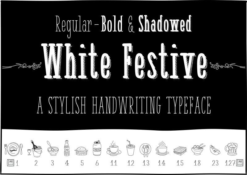 White Festive Font