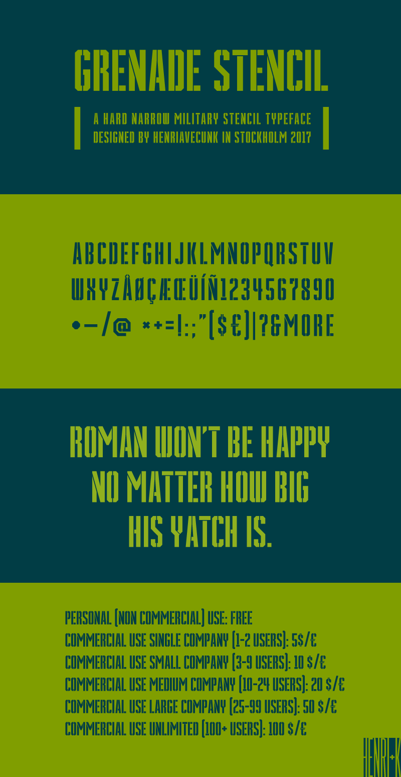 Grenade Stencil Font