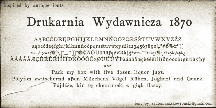 zai Drukarnia Wydawnicza 1870 Font