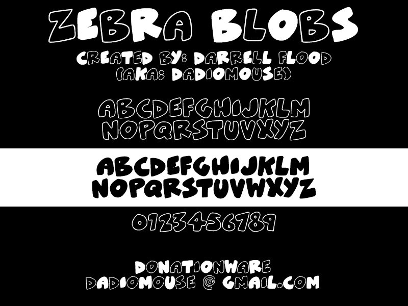 Zebra Blobs Font