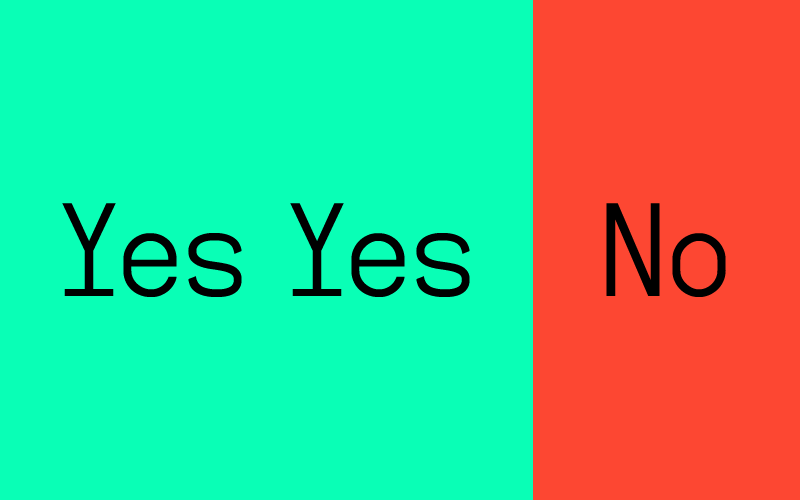 Yes Yes No Font