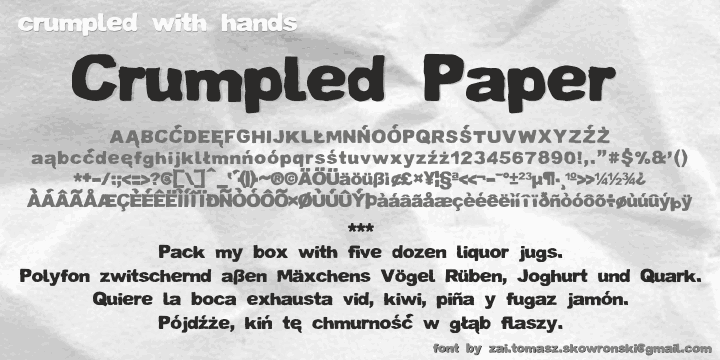 zai Crumpled Paper Font