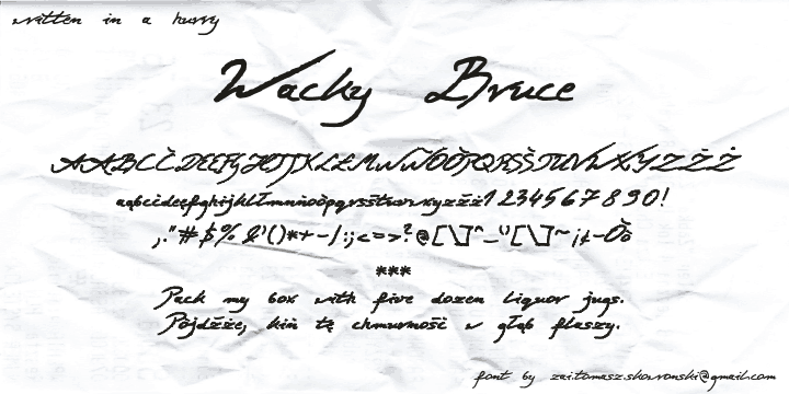 zai Wacky Bruce Font