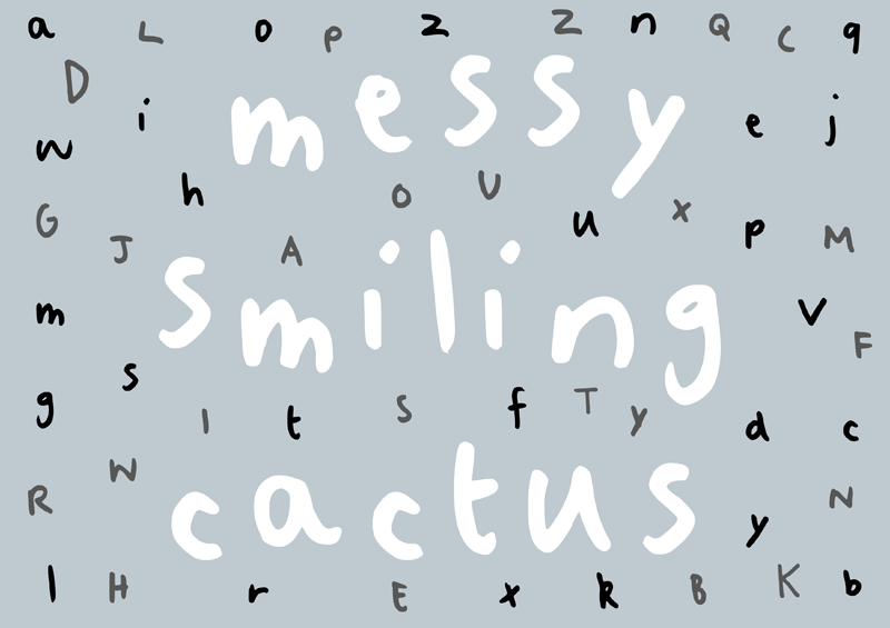Messy Smiling Cactus Font