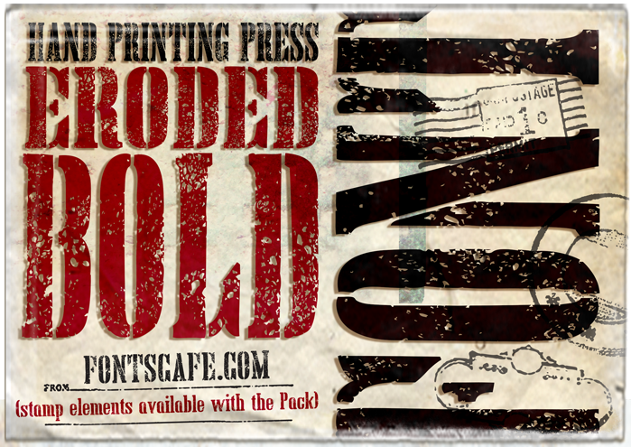 Hand Printing Press Eroded Font