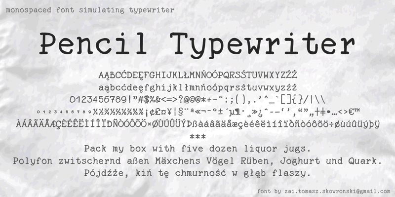 zai Pencil Typewriter Font