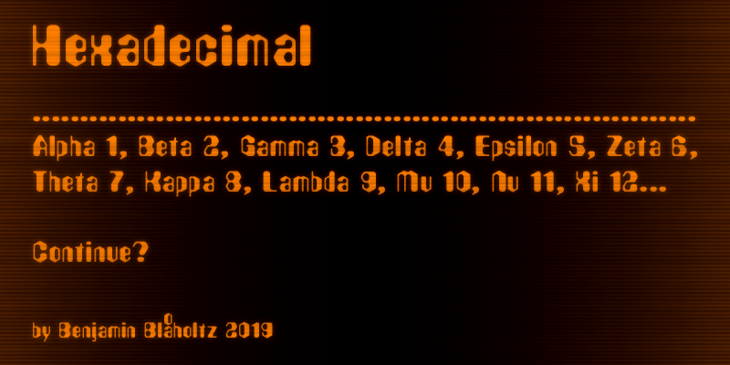 Hexadecimal Font
