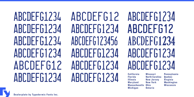 Dealerplate California Font