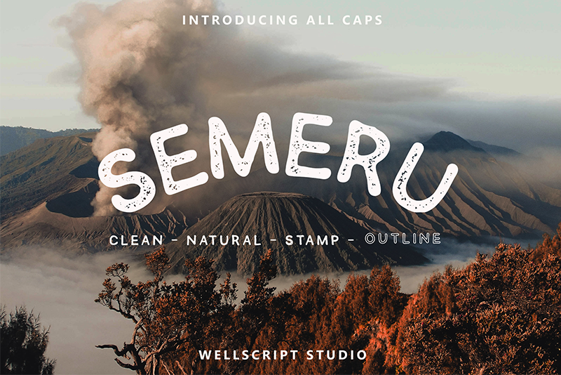 Semeru Stamp Font