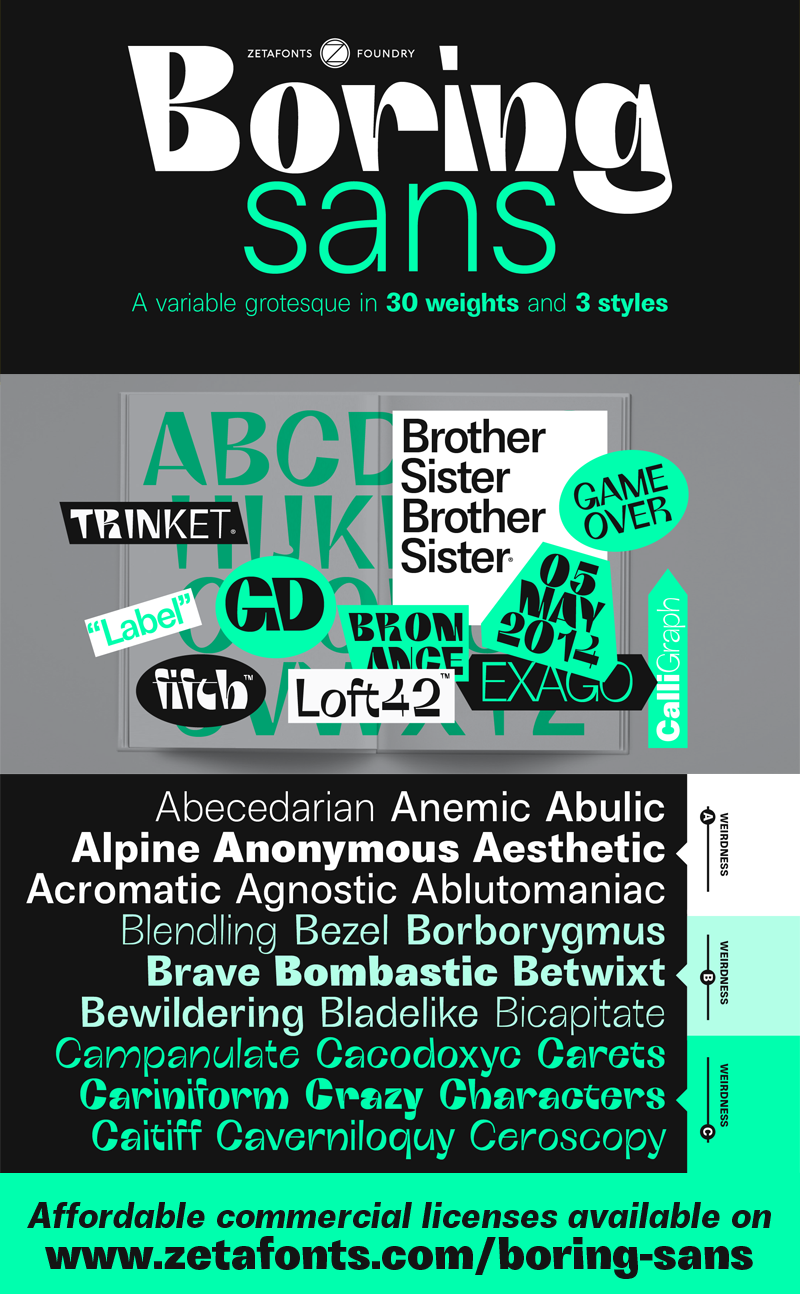 Boring sans C Font