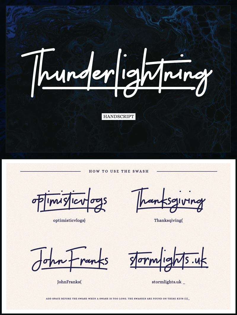Thunderlightning Script Font
