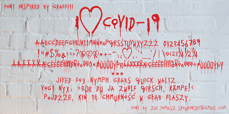 Zai I love Covid-19 Font