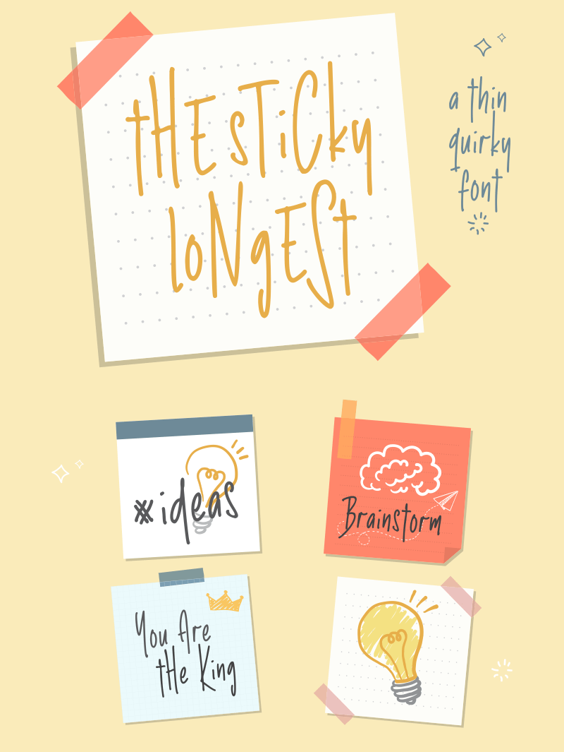 The Sticky Longest Font