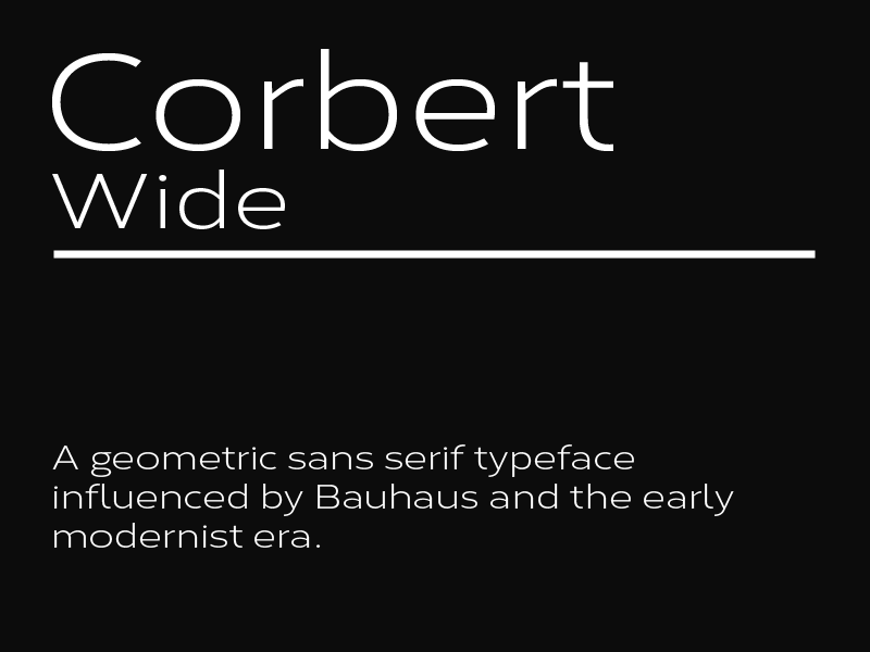 Corbert Wide Font