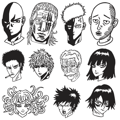 One Punch Man Painting Font