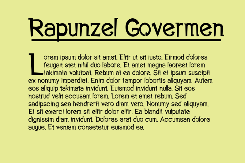 Rapunzel Govermen Font