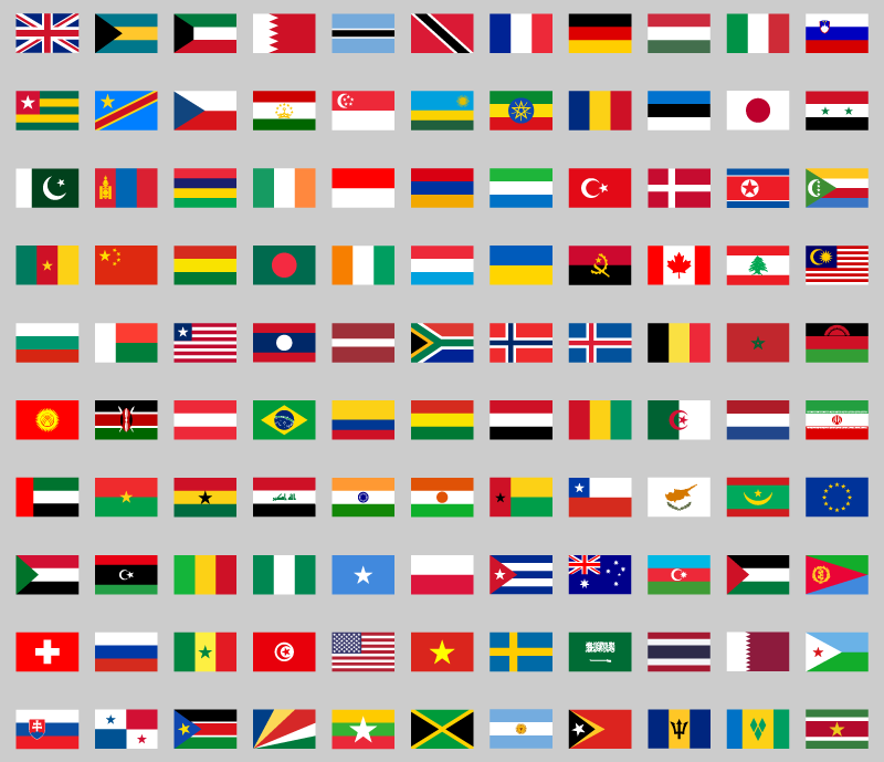 Flags Color World Font