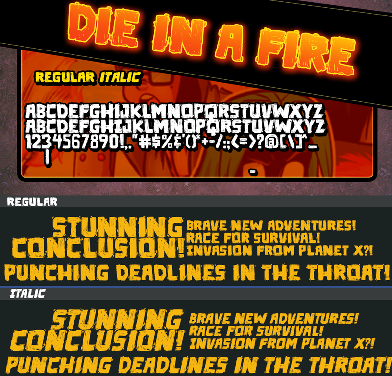 Die in a fire PG Font