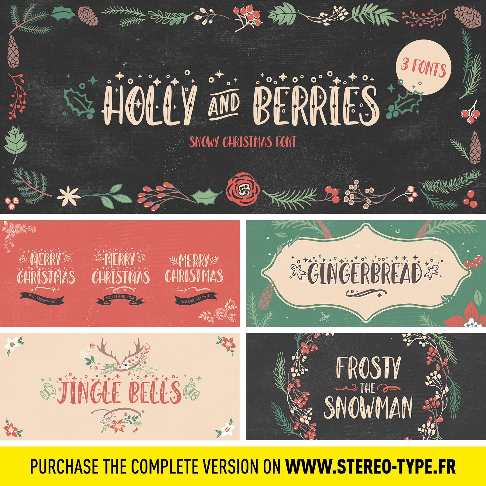 Holly And Berries Font