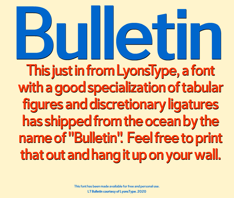 LT Bulletin Font