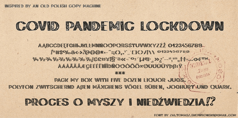 zai Covid Pandemic Lockdown Font