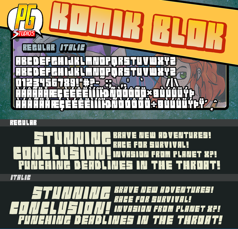 Komik Blok PG Font
