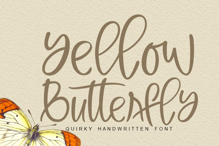 Yellow Butterfly Font