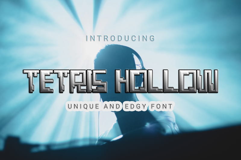 Tetris Hollow Font