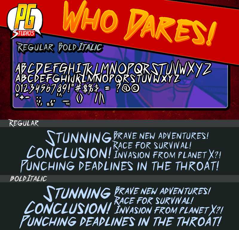 Who Dares?! Font