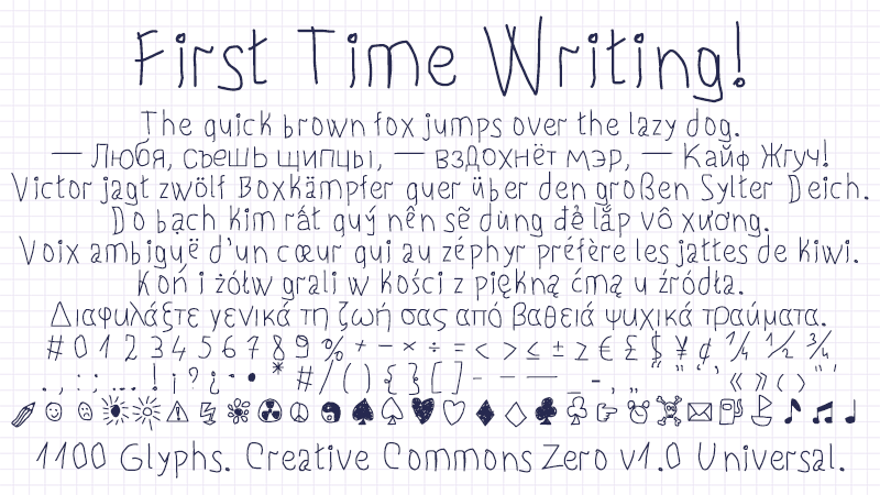 First Time Writing! Font