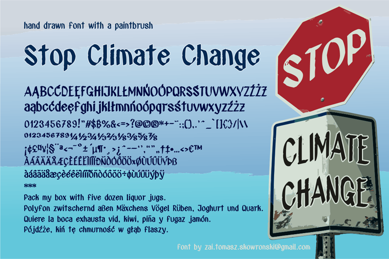 zai Stop Climate Change Font