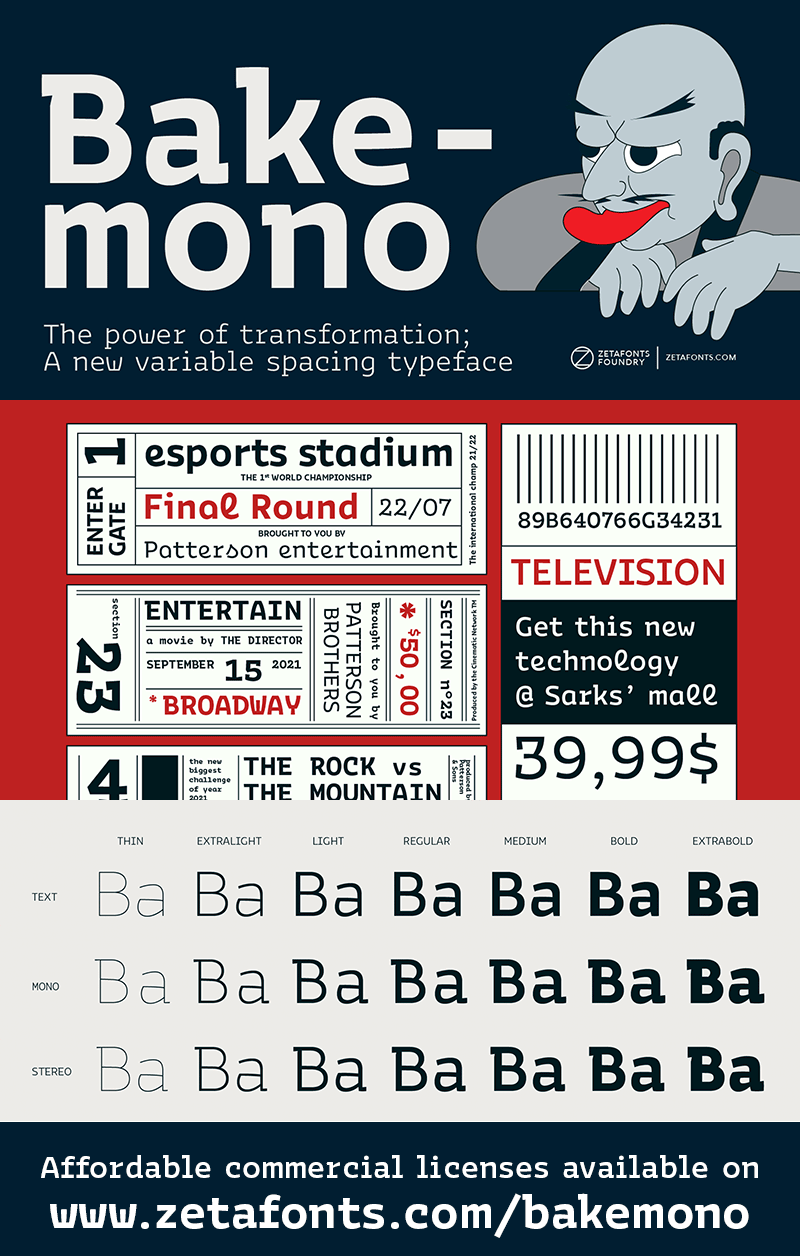 Bakemono Stereo Font
