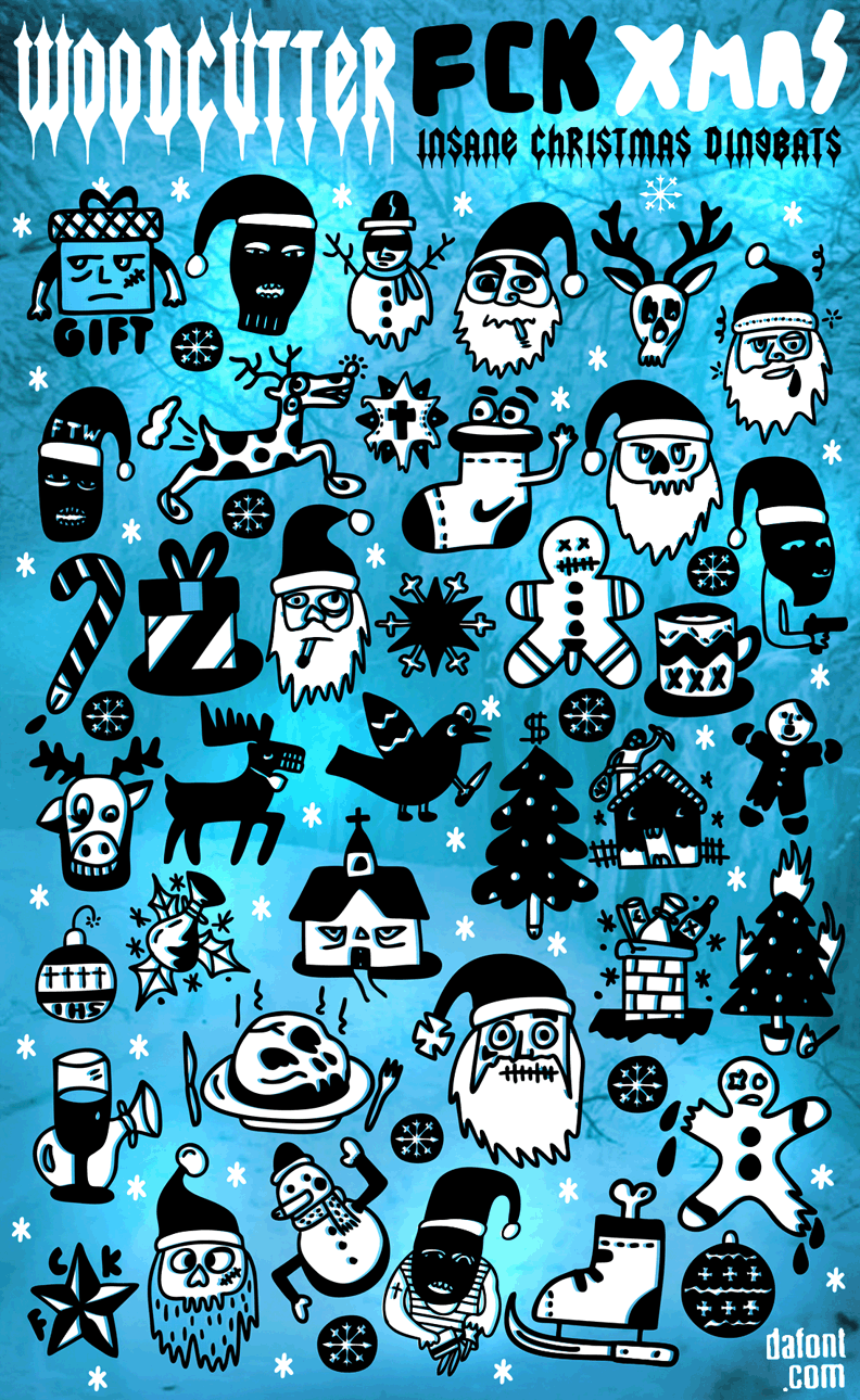 Woodcutter FCK XMAS Font