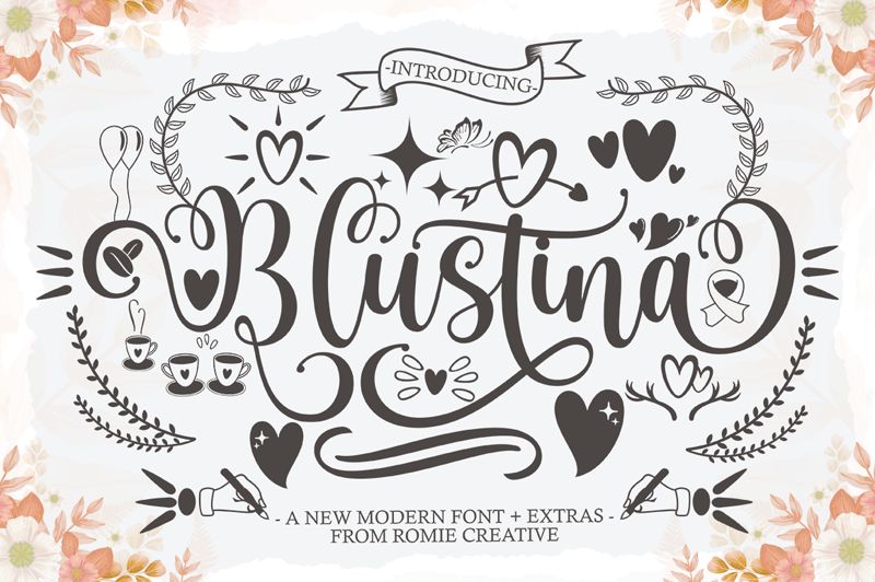 Blustina Extras Font