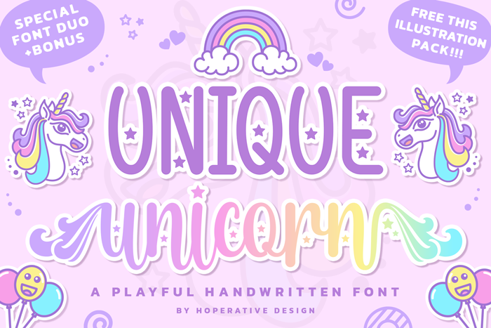 Unique Unicorn Script Font