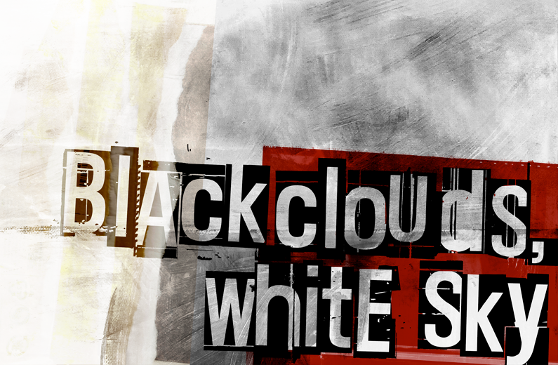 Black clouds, white sky Font