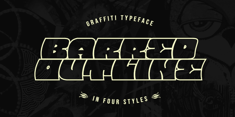Barred Outline Font