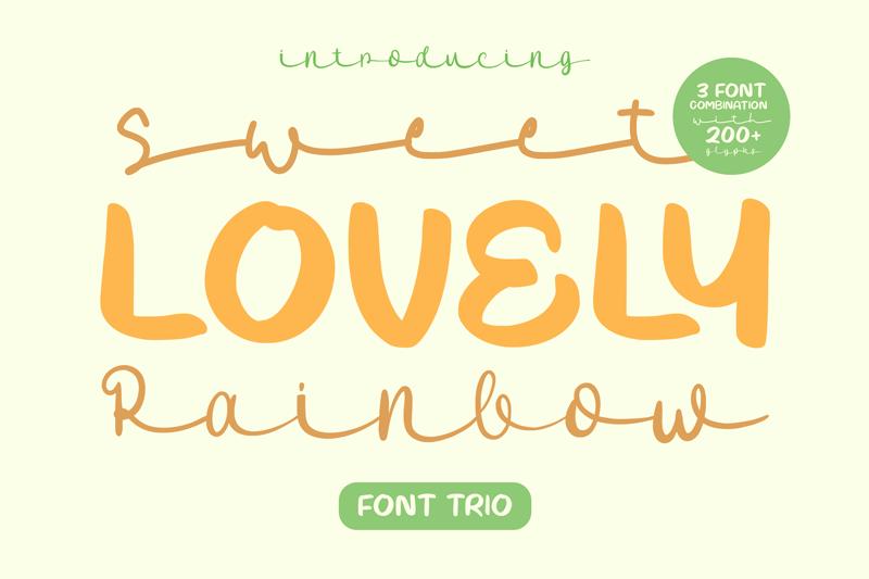 Sweet Lovely Rainbow Three Font