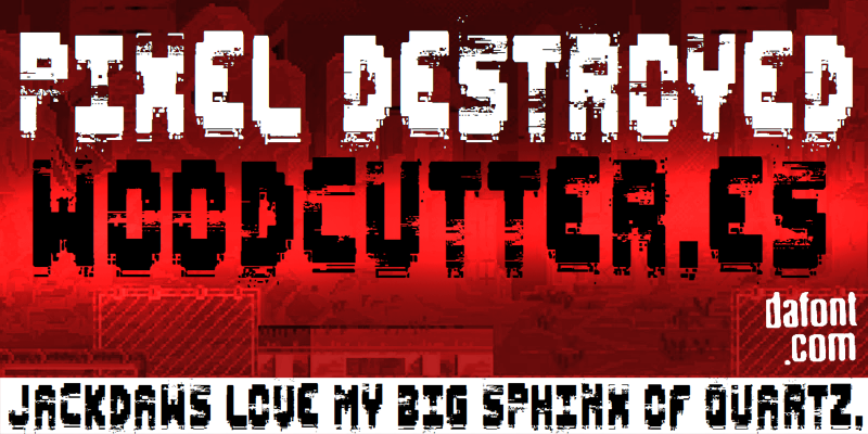 Pixel Destroyed Font