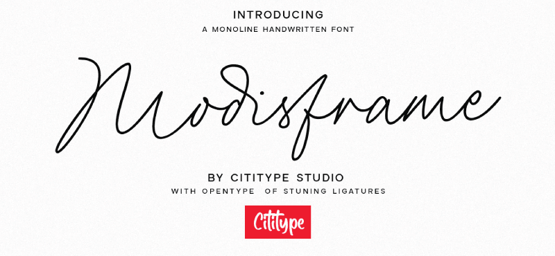 Modisframe Script Font