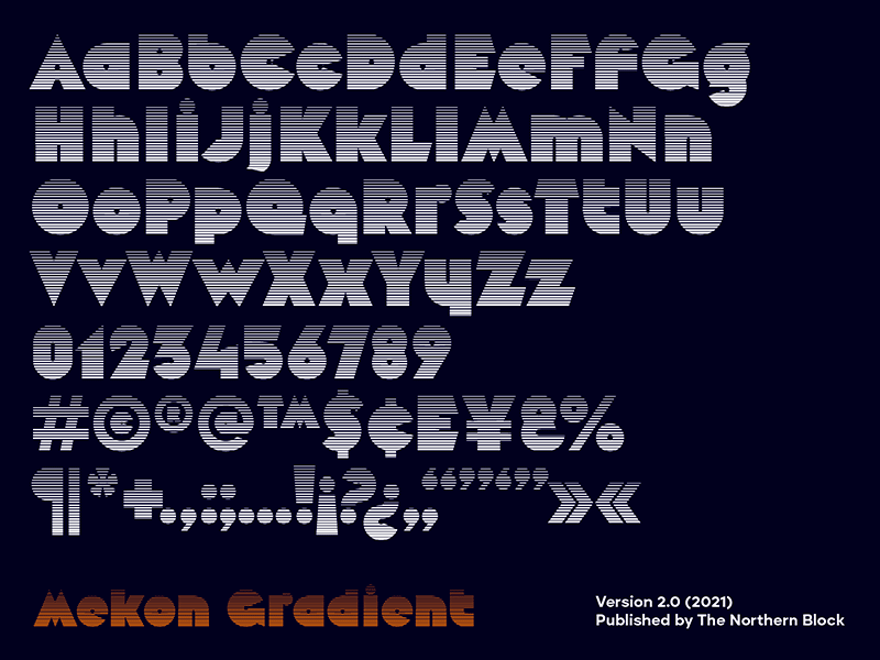 Mekon Gradient Font